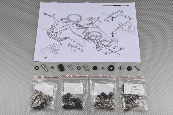 Schraubensatz Komplettverkleidung YAMAHA FZR 600 1989 - 1997 Schraubensatz Komplettverkleidung YAMAHA FZR 600 1989 - 1997