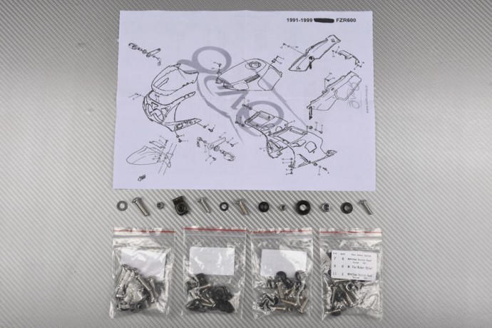Schraubensatz Komplettverkleidung YAMAHA FZR 600 1989 - 1997 Schraubensatz Komplettverkleidung YAMAHA FZR 600 1989 - 1997