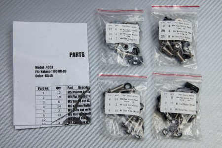 Kit Visserie Carénages Complets SUZUKI GSXR 600 750 1100 1988 - 1993 Katana