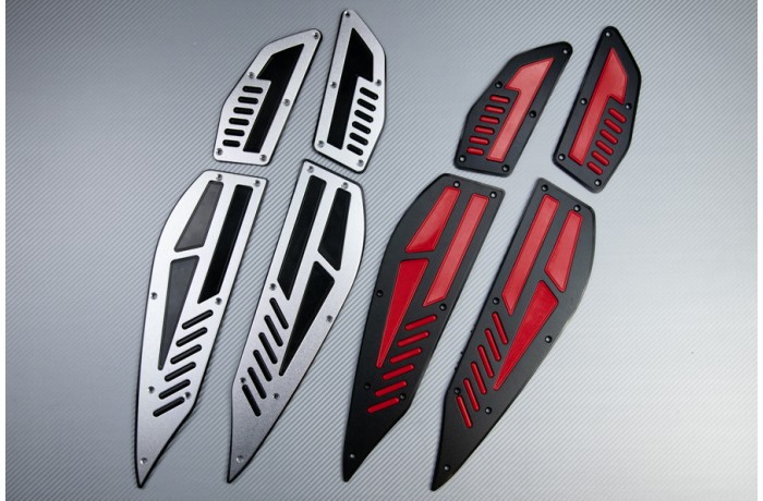 Set poggiapiedi anteriori + Poggiapiedi posteriori YAMAHA XMAX 125 / 300 / 400 2018 - 2024