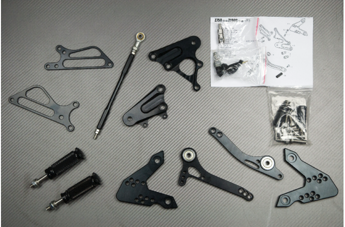 Platines Commandes Reculées KAWASAKI Z750 / Z750R / Z1000 2007 - 2013 Platines Commandes Reculées KAWASAKI Z750 / Z750R / Z1000 2007 - 2013