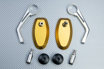 Pair of Bar End Rearview Mirrors in Anodised Aluminum - Design classic
