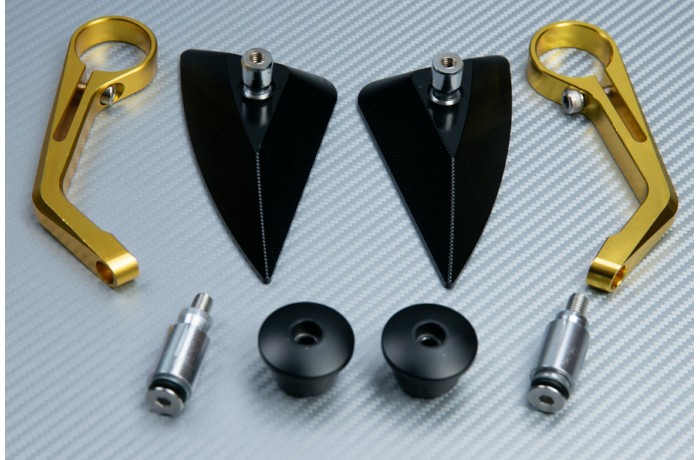 Coppia specchi retrovisori a estremità manubrio Design triangolo Coppia specchi retrovisori a estremità manubrio Design triangolo