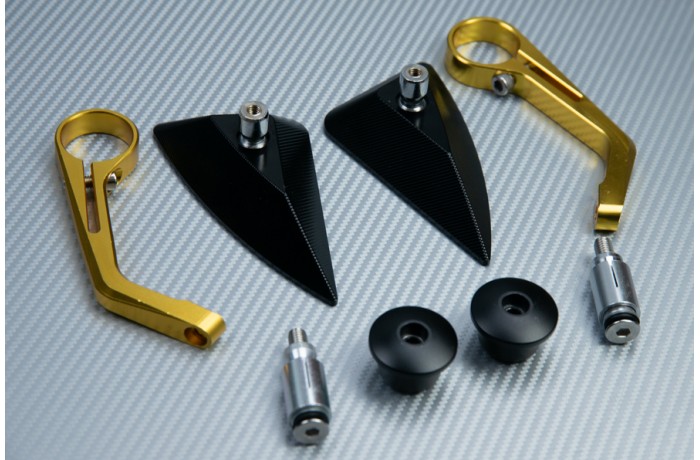 Coppia specchi retrovisori a estremità manubrio Design triangolo Coppia specchi retrovisori a estremità manubrio Design triangolo