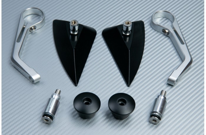 Paire de rétroviseurs embout de guidon Design Triangle