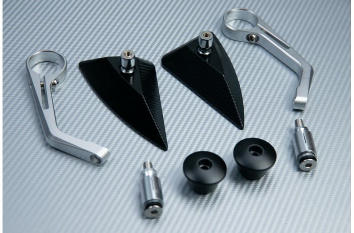 Paire de rétroviseurs embout de guidon Design Triangle