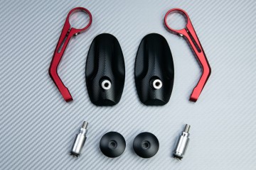 Pair of Bar End Rearview Mirrors in Anodised Aluminum - Design Modern Pair of Bar End Rearview Mirrors in Anodised Aluminum - Design Modern