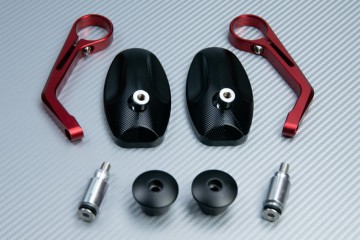 Pair of Bar End Rearview Mirrors in Anodised Aluminum - Design Modern Pair of Bar End Rearview Mirrors in Anodised Aluminum - Design Modern