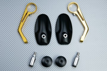 Pair of Bar End Rearview Mirrors in Anodised Aluminum - Design Modern Pair of Bar End Rearview Mirrors in Anodised Aluminum - Design Modern