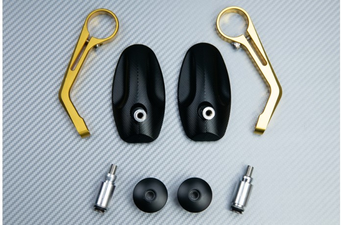 Pair of Bar End Rearview Mirrors in Anodised Aluminum - Design Modern Pair of Bar End Rearview Mirrors in Anodised Aluminum - Design Modern