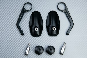 Pair of Bar End Rearview Mirrors in Anodised Aluminum - Design Modern