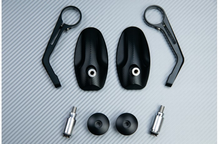 Pair of Bar End Rearview Mirrors in Anodised Aluminum - Design Modern Pair of Bar End Rearview Mirrors in Anodised Aluminum - Design Modern
