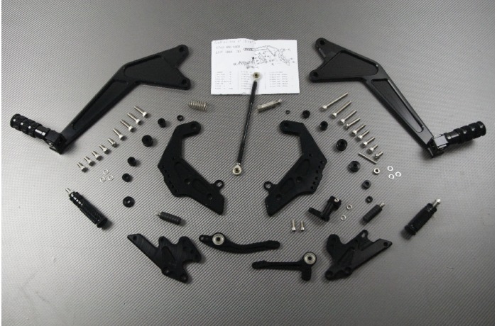 Estriberas retrasadas regulables KAWASAKI ER6 N / F / NINJA 650 R 2012 - 2016 Estriberas retrasadas regulables KAWASAKI ER6 N / F / NINJA 650 R 2012 - 2016
