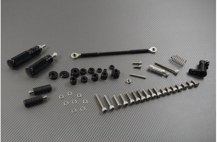 Estriberas retrasadas regulables KAWASAKI ER6 N / F / NINJA 650 R 2012 - 2016 Estriberas retrasadas regulables KAWASAKI ER6 N / F / NINJA 650 R 2012 - 2016