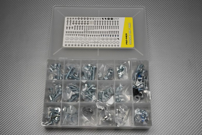 Kompletter Schraubensatz für Cross SUZUKI RM - RMZ - DR - DRZ 80 / 85 / 125 / 250 / 350 / 450 / 650