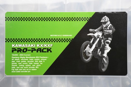Kompletter Schraubensatz für Cross KAWASAKI KX - KXF - KLX - KLE - KLR 50 / 65 / 85 / 125 / 250 / 450 / 600