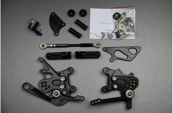 Estriberas retrasadas regulables APRILIA RSV4 / Tuono V4 1000 / 1100 2009 - 2020