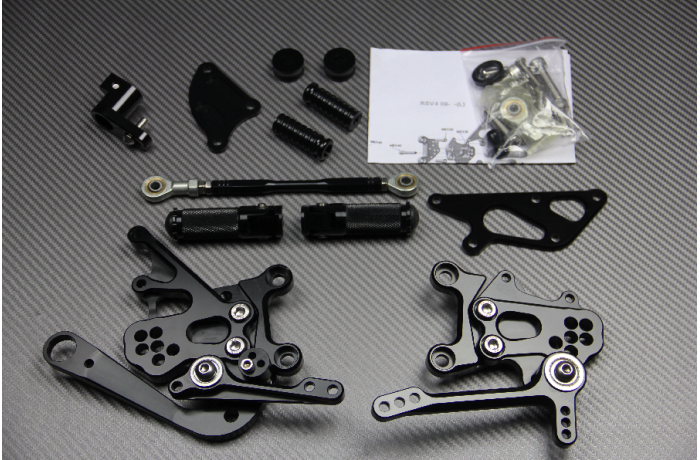 Estriberas retrasadas regulables APRILIA RSV4 / Tuono V4 1000 / 1100 2009 - 2020