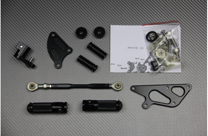 Estriberas retrasadas regulables APRILIA RSV4 / Tuono V4 1000 / 1100 2009 - 2020