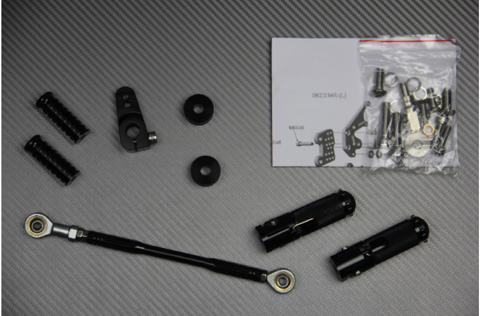 Estriberas retrasadas regulables KAWASAKI ZZR 1400 / PERFORMANCE / ZX14R 2006 - 2024 Estriberas retrasadas regulables KAWASAKI ZZR 1400 / PERFORMANCE / ZX14R 2006 - 2024