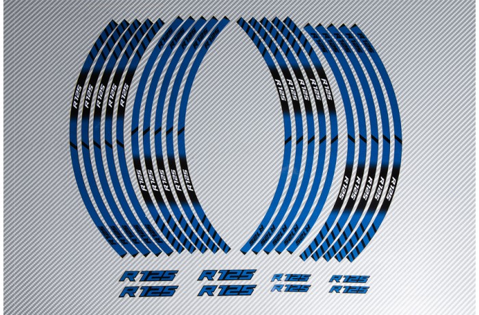 Strisce nastro adesivo racing per cerchio ruota YAMAHA - Modello R125 Strisce nastro adesivo racing per cerchio ruota YAMAHA - Modello R125