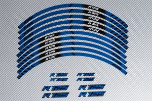 Strisce nastro adesivo racing per cerchio ruota YAMAHA - Modello R125 Strisce nastro adesivo racing per cerchio ruota YAMAHA - Modello R125