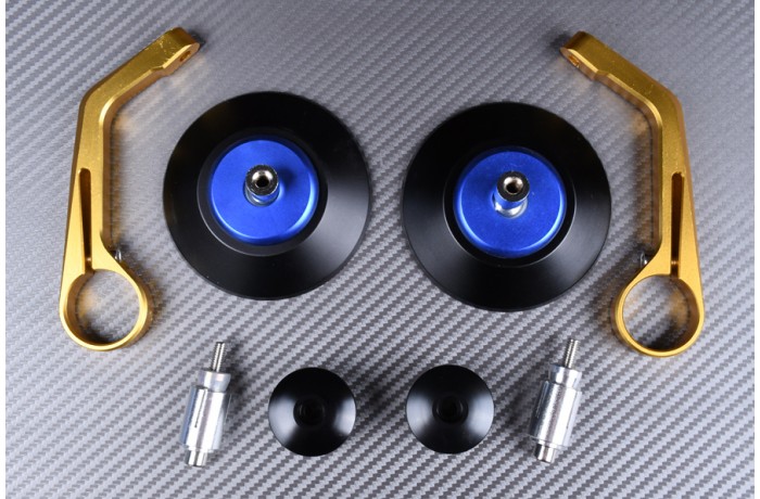 Pair of Round Bar End Rearview Mirrors