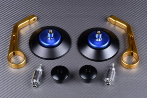 Pair of Round Bar End Rearview Mirrors