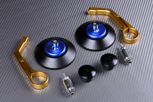 Pair of Round Bar End Rearview Mirrors