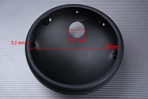 Casing for round headlight casing, to be adapted
