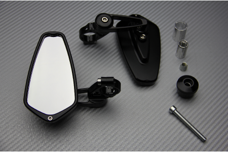 Pair of Bar End Rearview Mirrors with Small Adjustable Arms