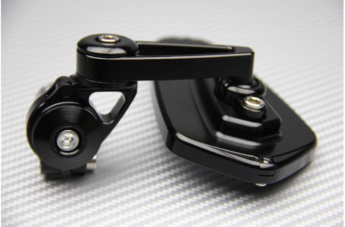 Pair of Bar End Rearview Mirrors with Small Adjustable Arms