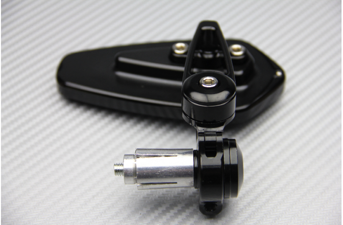 Pair of Bar End Rearview Mirrors with Small Adjustable Arms