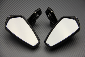 Pair of Bar End Rearview Mirrors with Small Adjustable Arms