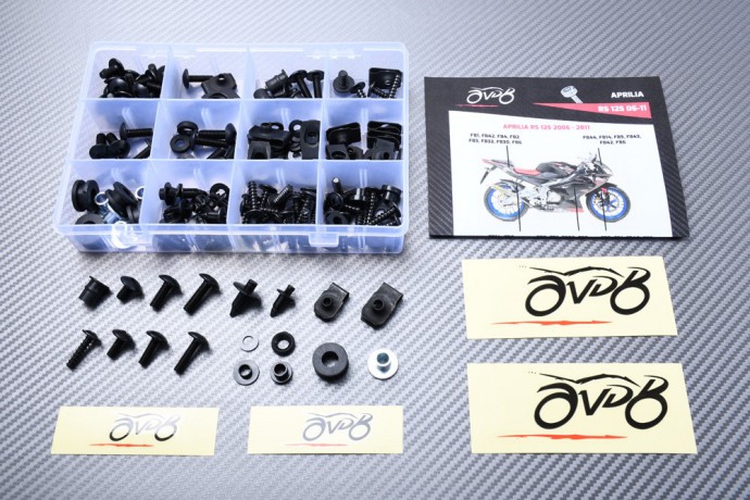 Kit de visserie AVDB spécifique pour carénages APRILIA RS 125 2006 - 2011 Kit de visserie AVDB spécifique pour carénages APRILIA RS 125 2006 - 2011