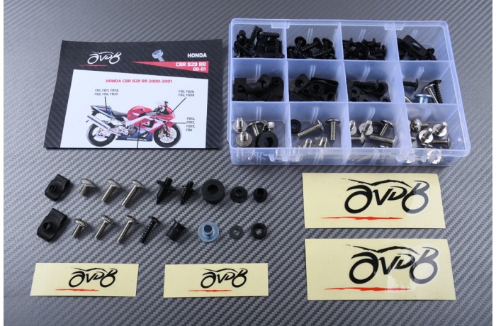 Kit de visserie AVDB spécifique pour carénages HONDA CBR 900 / 929 RR 2000 - 2001 Kit de visserie AVDB spécifique pour carénages HONDA CBR 900 / 929 RR 2000 - 2001