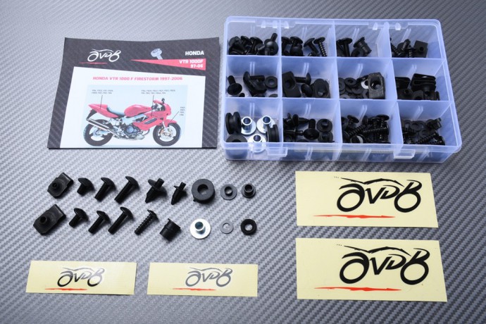 Kit de visserie AVDB spécifique pour carénages HONDA VTR 1000 F 1997 - 2006 Kit de visserie AVDB spécifique pour carénages HONDA VTR 1000 F 1997 - 2006