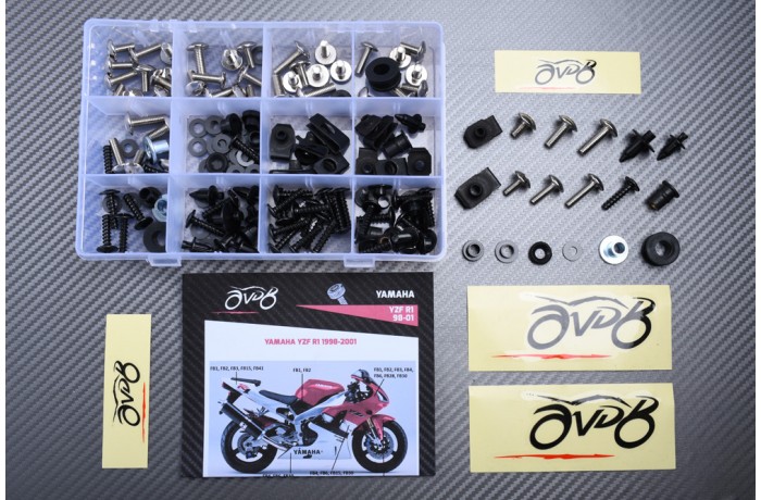 Kit de visserie AVDB spécifique pour carénages YAMAHA YZF R1 1998 - 2001