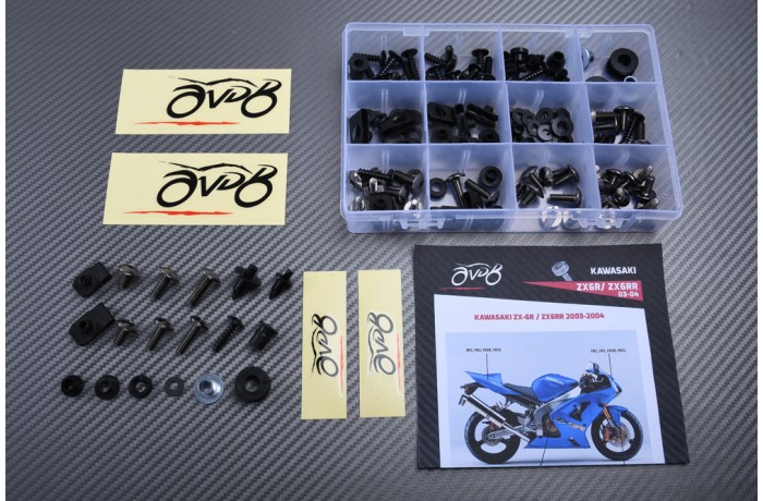 Kit de visserie AVDB spécifique pour carénages KAWASAKI ZX6R 636 / ZX6RR 2003 - 2004