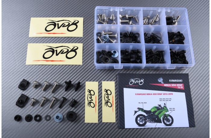 AVDB complementary Hardware / Bolts & Screws Kit for Fairing KAWASAKI NINJA 650 / ER6F 2012 - 2016 AVDB complementary Hardware / Bolts & Screws Kit for Fairing KAWASAKI NINJA 650 / ER6F 2012 - 2016