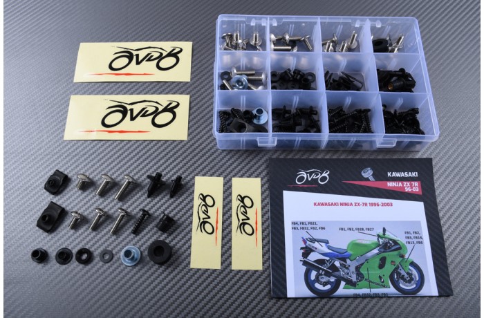 Spezifischer Schraubensatz AVDB für Verkleidungen KAWASAKI NINJA ZX7R 1996 - 2003 Spezifischer Schraubensatz AVDB für Verkleidungen KAWASAKI NINJA ZX7R 1996 - 2003