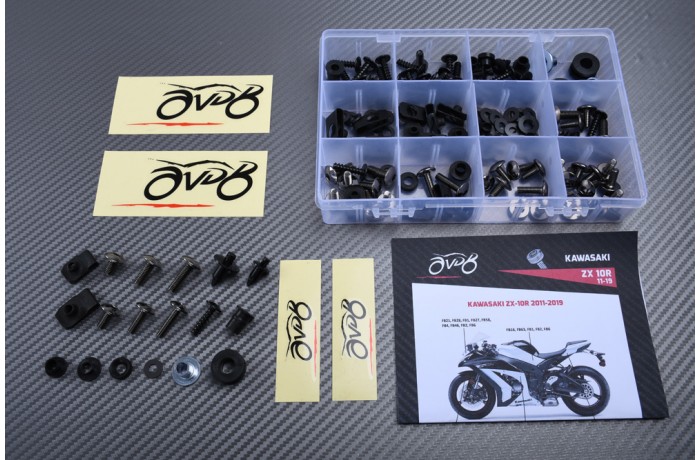 AVDB complementary Hardware / Bolts & Screws Kit for Fairing KAWASAKI ZX10R / ZX10RR 2011 - 2020 AVDB complementary Hardware / Bolts & Screws Kit for Fairing KAWASAKI ZX10R / ZX10RR 2011 - 2020