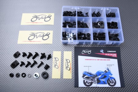 Kit de visserie AVDB spécifique pour carénages KAWASAKI ZZR 1200 / ZX12 2002 - 2005