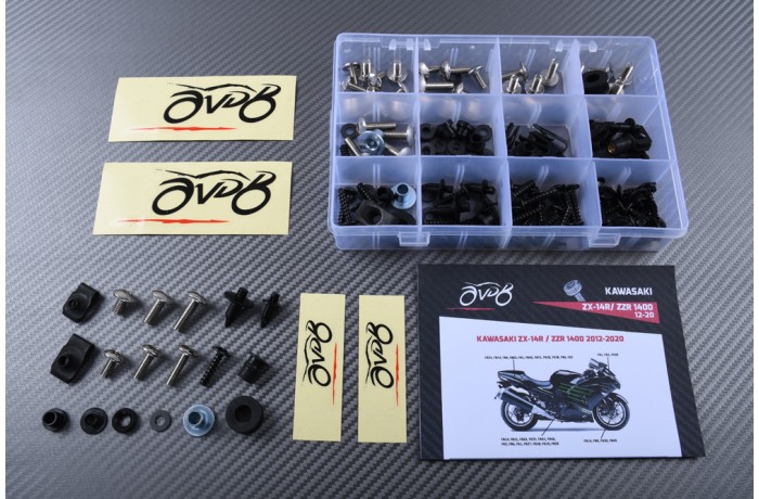 Kit de tornillos AVDB complementario para carenados KAWASAKI ZZR 1400 / ZX14R 2012 - 2020