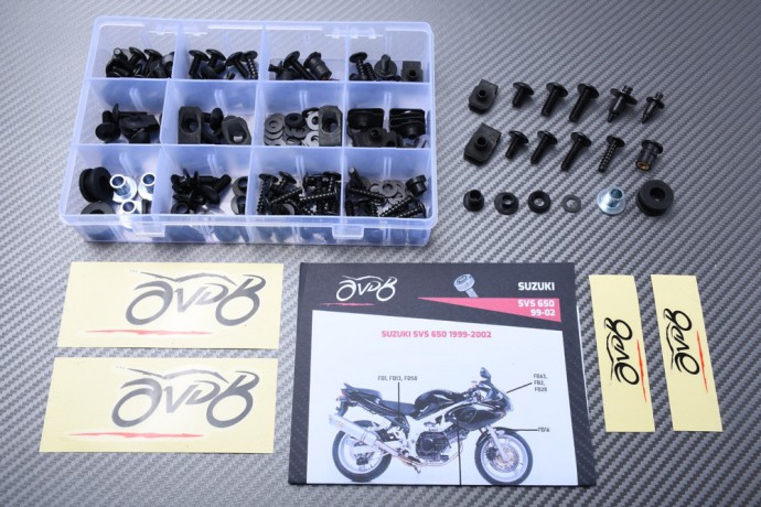 AVDB complementary Hardware / Bolts & Screws Kit for Fairing SUZUKI SV SVS 650 S / N 1999 - 2002 AVDB complementary Hardware / Bolts & Screws Kit for Fairing SUZUKI SV SVS 650 S / N 1999 - 2002
