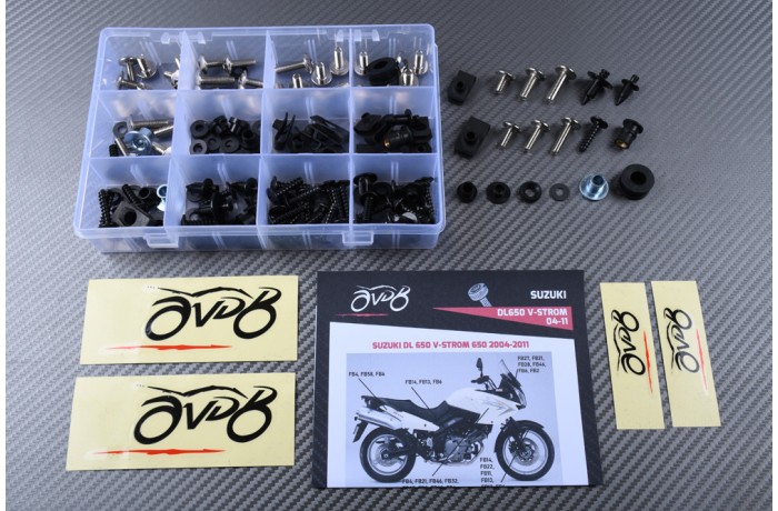 Kit de visserie AVDB spécifique pour carénages SUZUKI VSTROM 650 DL650 2004 - 2011