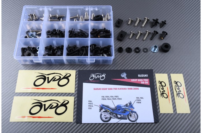 Spezifischer Schraubensatz AVDB für Verkleidungen SUZUKI GSXF 600 / 750 KATANA 1998 - 2006 Spezifischer Schraubensatz AVDB für Verkleidungen SUZUKI GSXF 600 / 750 KATANA 1998 - 2006