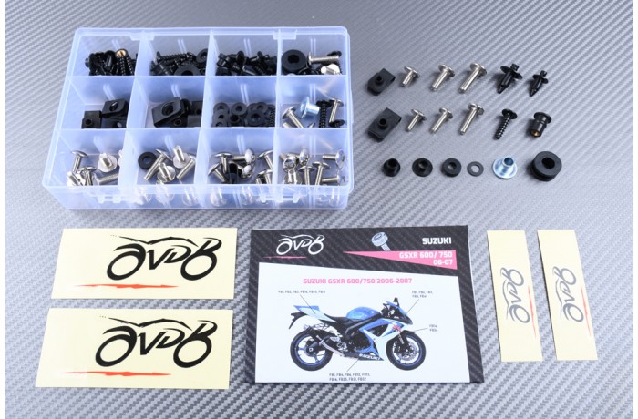 Kit viti AVDB specifico per Carena SUZUKI GSXR 600 / 750 2006 - 2007