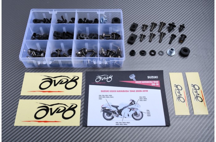 AVDB complementary Hardware / Bolts & Screws Kit for Fairing SUZUKI GSXR 1340 HAYABUSA 2008 - 2018 AVDB complementary Hardware / Bolts & Screws Kit for Fairing SUZUKI GSXR 1340 HAYABUSA 2008 - 2018
