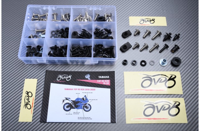 AVDB complementary Hardware / Bolts & Screws Kit for Fairing YAMAHA YZF R3 320 2015 - 2024 AVDB complementary Hardware / Bolts & Screws Kit for Fairing YAMAHA YZF R3 320 2015 - 2024